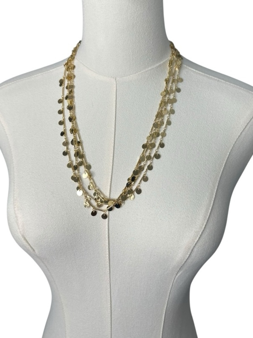 Erimish 4 Piece Stackable Necklace Set Gold w/ Circle Accents
